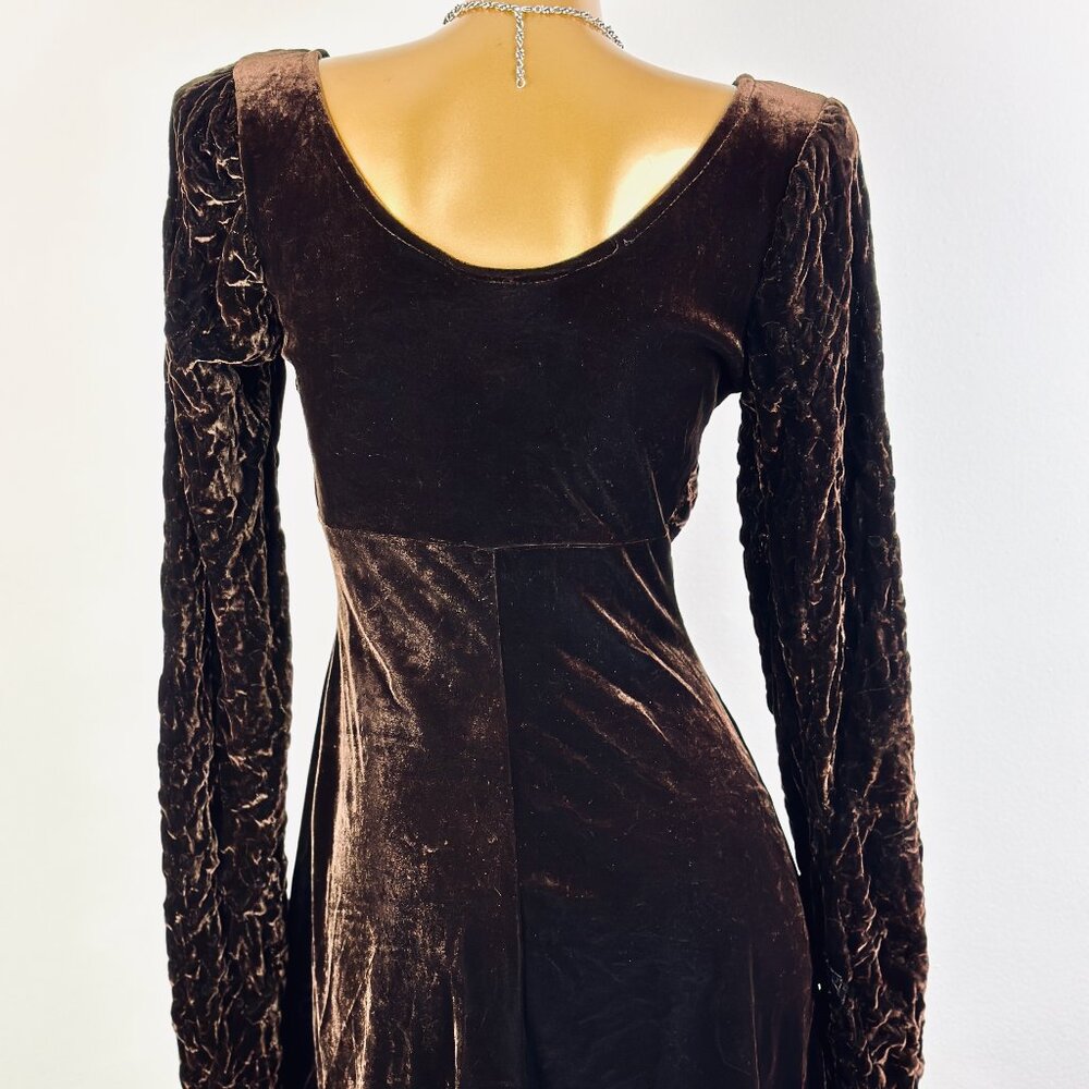 Vintage 90s goth cocktail formal velvet mini dress - Picture 8 of 8